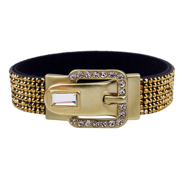 Wide Cuff Buckle Belt Leather Bracelet
