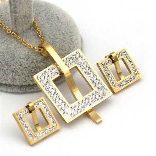 Rhinestone African Beads Jewelry Set