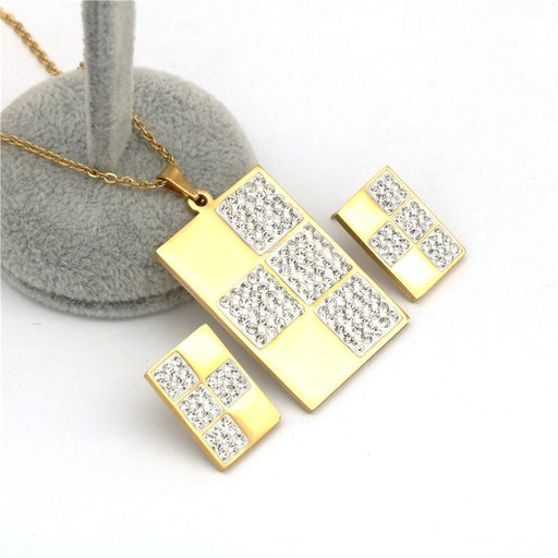 Crystal Stainless Steel Jewelry Set