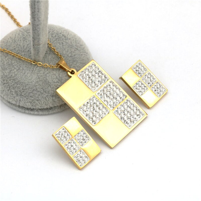 Crystal Stainless Steel Jewelry Set