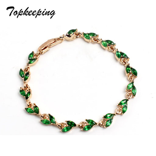 Leaf Zircon Bracelet