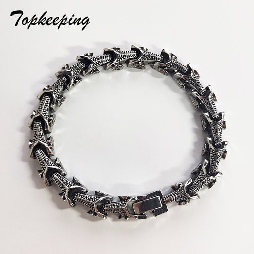 Stainless Steel Dragon Grain  Bracelet