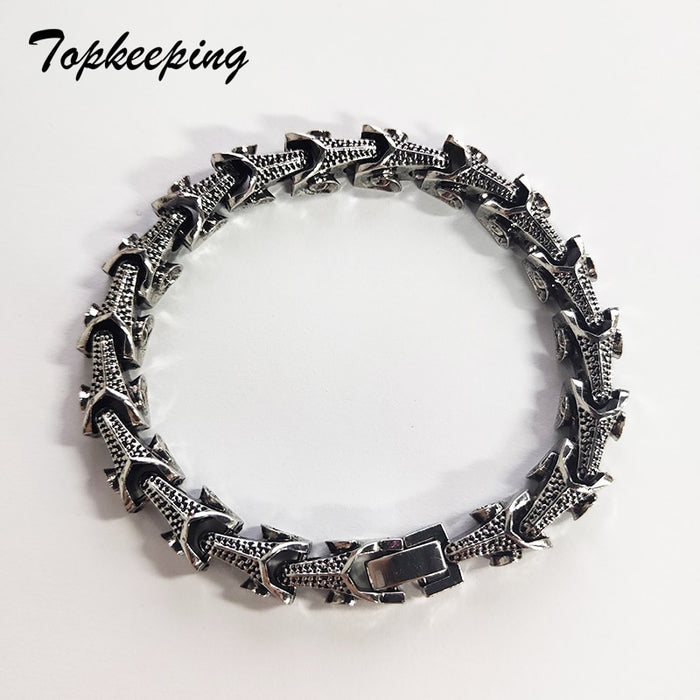 Stainless Steel Dragon Grain  Bracelet
