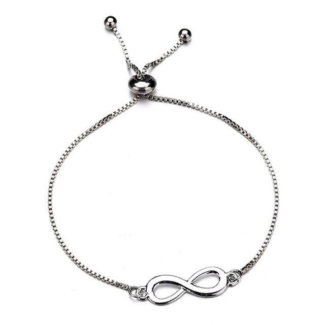 Silver Solid Color Heart Hollow Out Bracelet