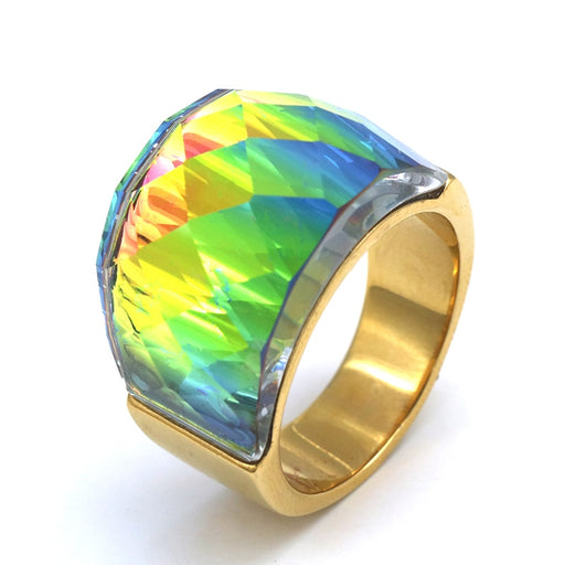 Anillos Big Colorful Glass Ring