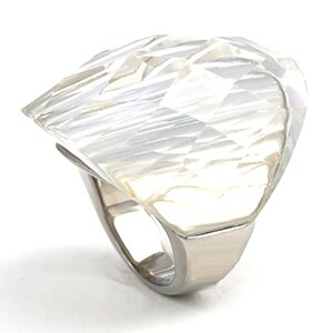 Stainless Steel Crystal Stone Ring