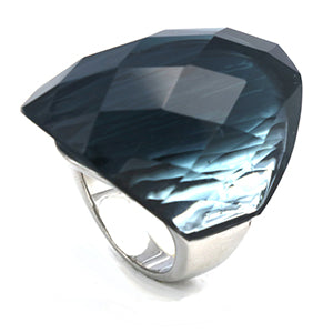 Stainless Steel Crystal Stone Ring