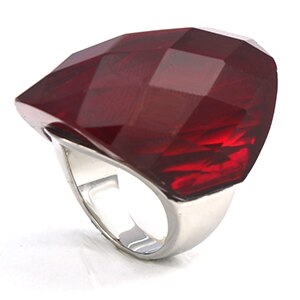Stainless Steel Crystal Stone Ring