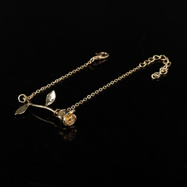 Rose Flower Charm Bracelet