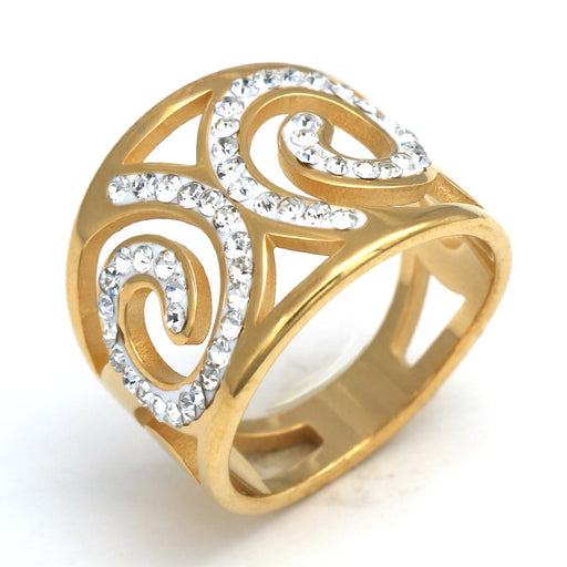Gold Color Zircon Crystal Ring