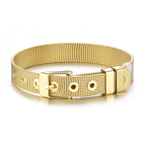 Stainless Steel Charm Mesh Bracelet