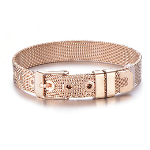 Stainless Steel Charm Mesh Bracelet