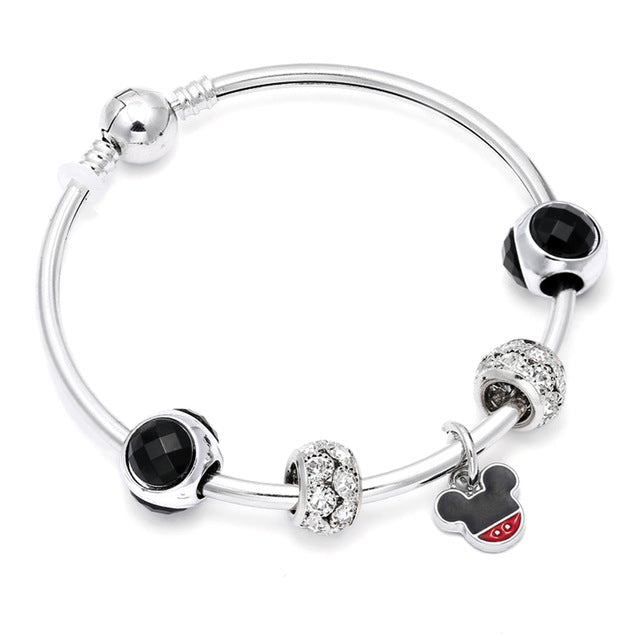 Mickey Charm with Castle Beads Pandora Bracelet