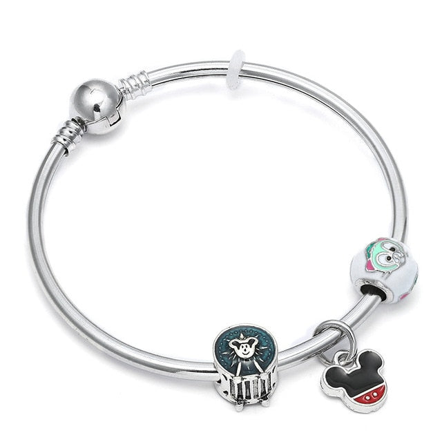Mickey Charm with Castle Beads Pandora Bracelet