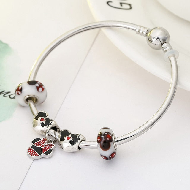 Mickey Charm with Castle Beads Pandora Bracelet