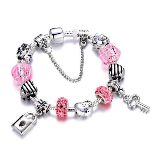 Love Heart Key and Lock Pandora Bracelet