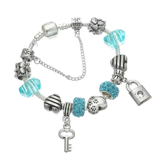 Love Heart Key and Lock Pandora Bracelet
