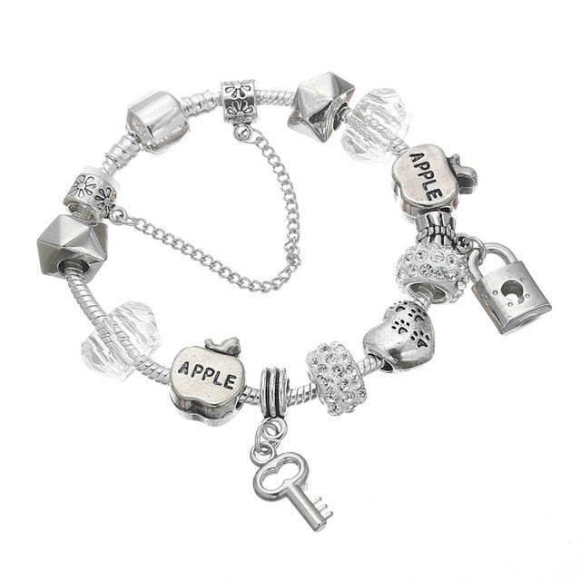 Love Heart Key and Lock Pandora Bracelet