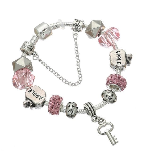 Love Heart Key and Lock Pandora Bracelet