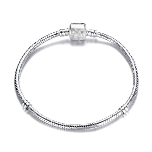 Silver Color Snake Chain Charm Bracelet
