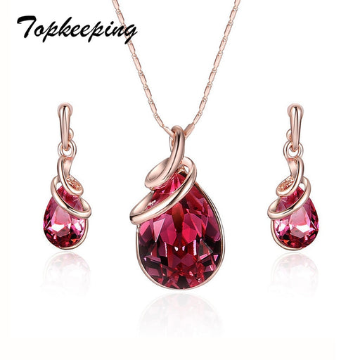 Gem Water Drop Jewelry Set
