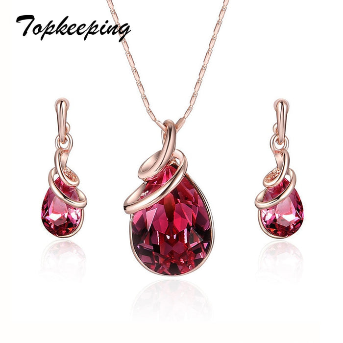 Gem Water Drop Jewelry Set
