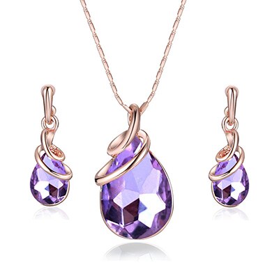 Gem Water Drop Jewelry Set