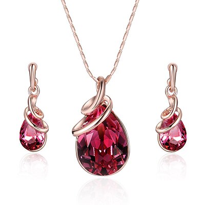 Gem Water Drop Jewelry Set