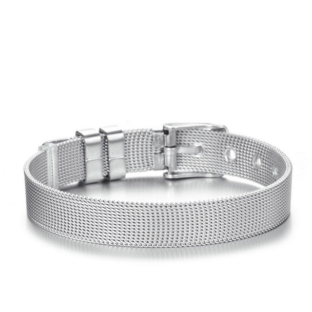 Stainless Steel Mesh Charm Bracelet