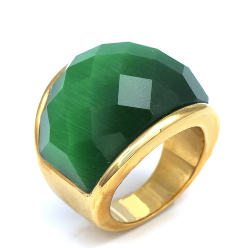 Stainless Steel Crystal Ring