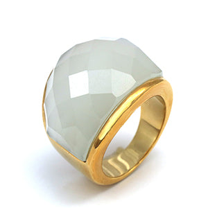 Stainless Steel Crystal Ring