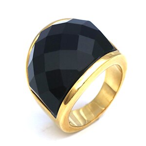 Stainless Steel Crystal Ring