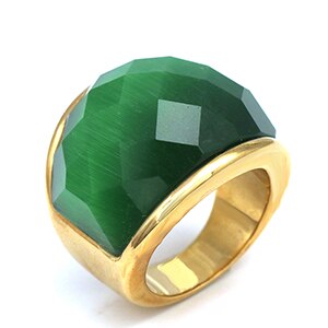 Stainless Steel Crystal Ring