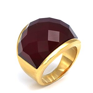 Stainless Steel Crystal Ring