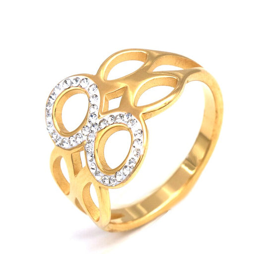 Hollow Linked Round Mid Finger Ring