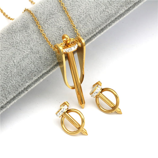 Gold Color Stainless Steel Jewellery Set