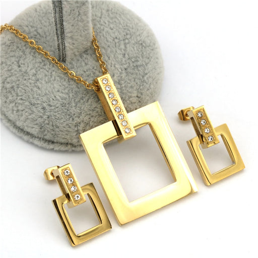 Gold Color Stainless Steel Jewelry Set