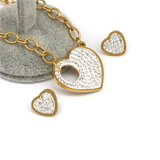 Zircon Gold Color Stainless Steel Jewelry Set