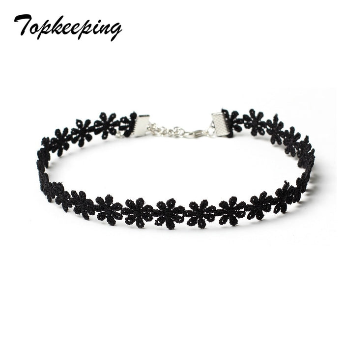 Black Lace Flower Bracelet