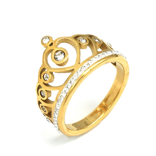 Crystal Heart Crown Ring