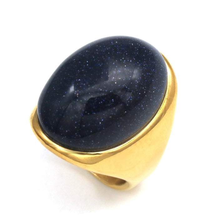 Big Opal Stainless Steel Ring