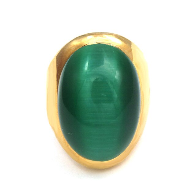 Big Opal Stainless Steel Ring