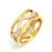 Zircon Crystal Gold Color Stainless Steel Ring