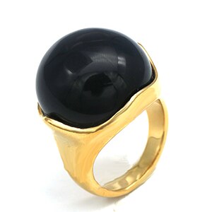 Big Opal Stainless Steel Ring