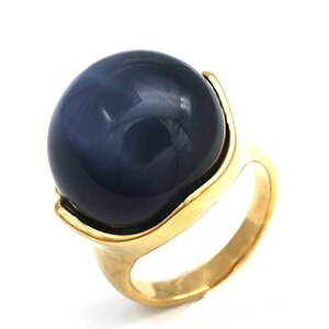 Big Opal Stainless Steel Ring