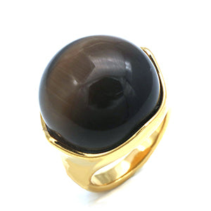 Big Opal Stainless Steel Ring