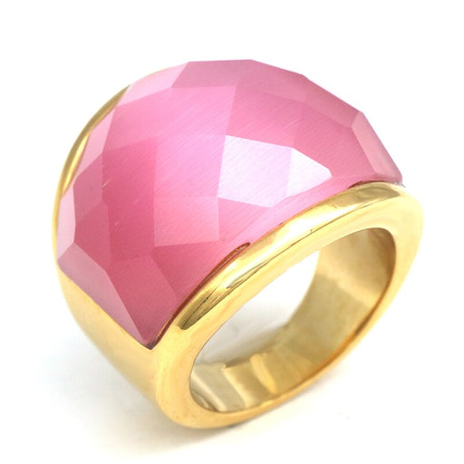 Stainless Steel Big Crystal Ring
