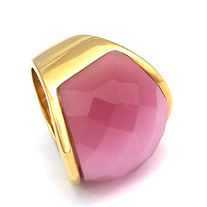 Stainless Steel Big Crystal Ring