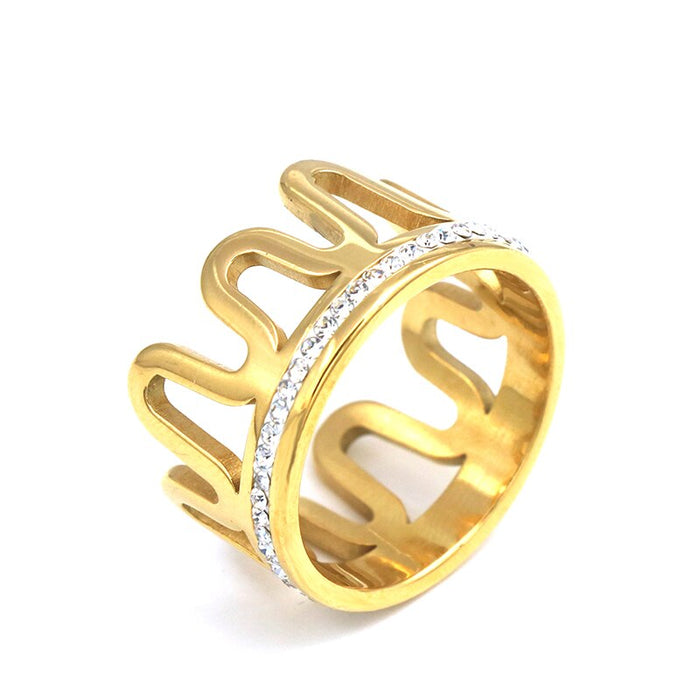 Gold Color Geometric Stainless Steel Ring