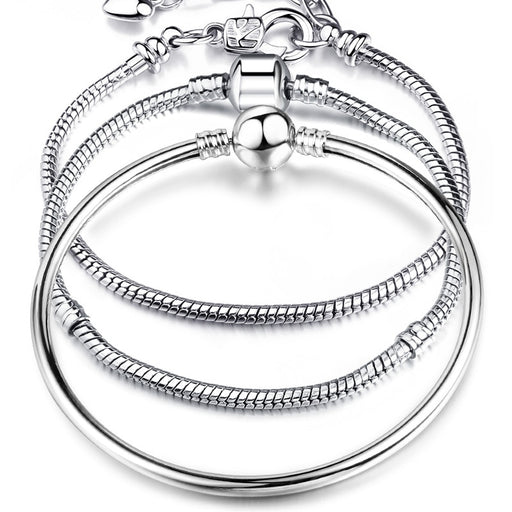 Silver Snake Chain Link Bracelet